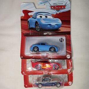 Mattel Die-Cast Car Trio - Blue, Red, Silver